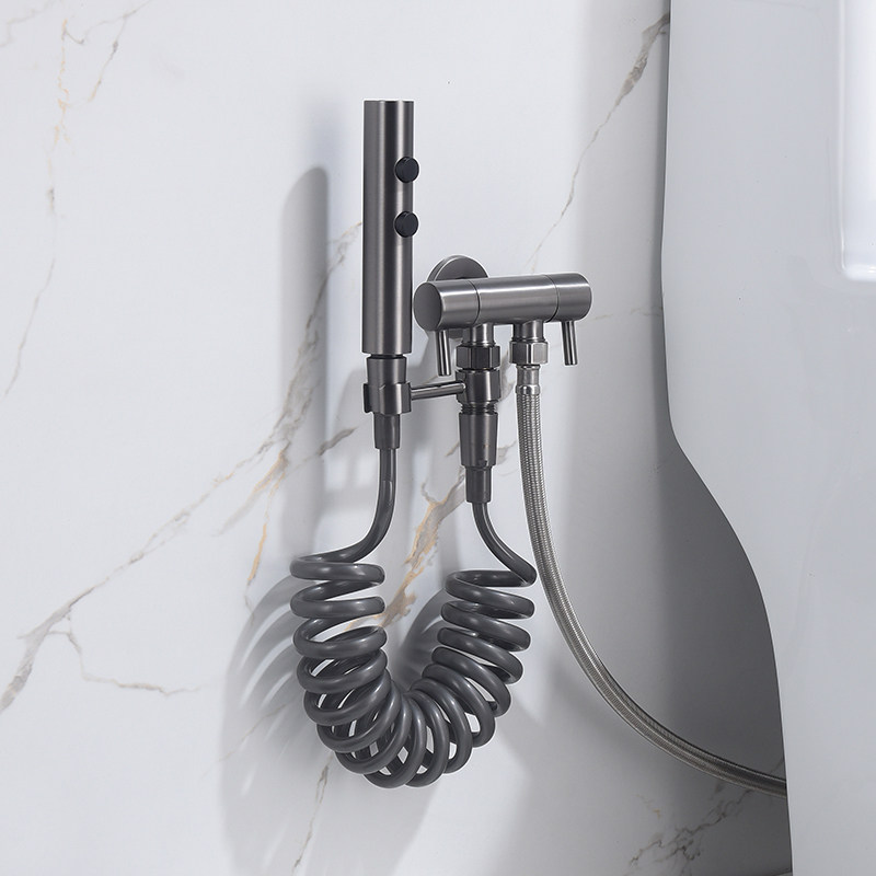 德国枪灰色全铜马桶冲洗喷枪水龙头妇洗器清洗伴侣洗屁股增压喷头