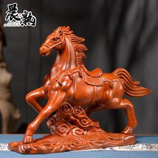 花梨木雕马摆件实木质饰品生肖木马到成功家居办公室桌面工艺礼品