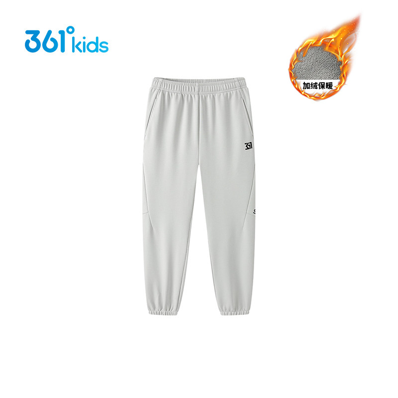 【商场同款】361度男童针织长裤2025冬季新款儿童加绒保暖休闲裤