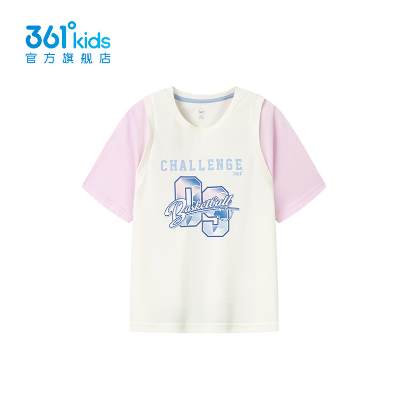 【商场同款】361童装女童短袖T恤2025夏季新儿童服装大童透气上衣