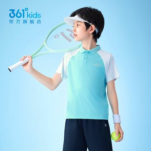 男女童翻领短袖新品2026夏秋季速干T恤拼色POLO衫N32621212