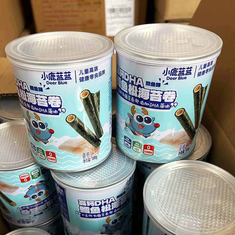 小鹿蓝蓝高钙DHA鳕鱼松海苔卷儿童零食【送婴幼儿辅食食谱】