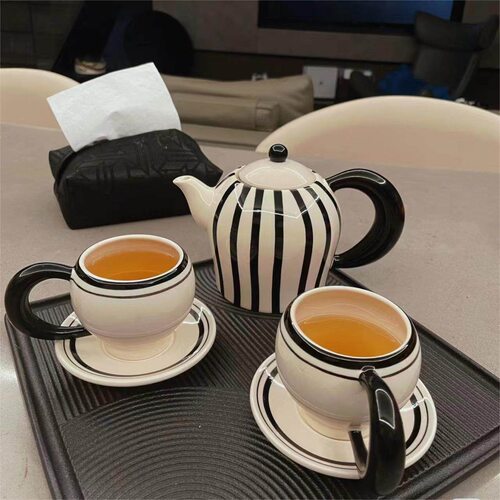 中古风陶瓷茶壶咖啡杯碟套装