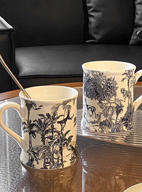 【法式复古陶瓷杯】微波炉手绘礼盒装办公室ins牛奶燕麦杯水杯子