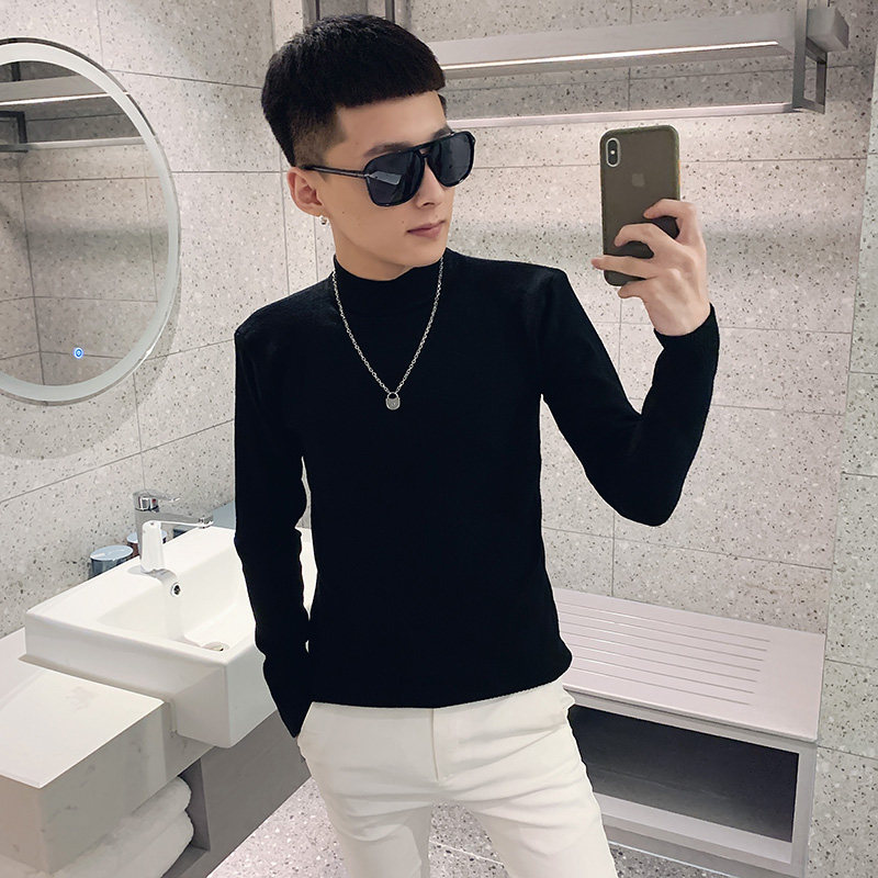 스웨터 남자 가을 겨울 영적인 소년 자켓 두꺼운 한국 스타일 인터넷 연예인 유행 니트 스웨터 맞춤형 긴 소매 바닥 탑