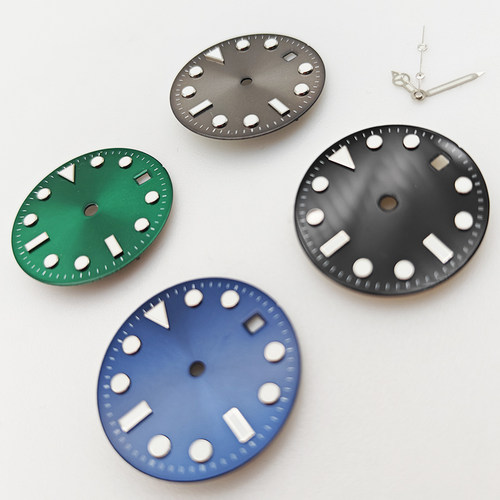 28.5mm代用劳li士水鬼表盘字面夜光适配2813/8215/NH35机芯