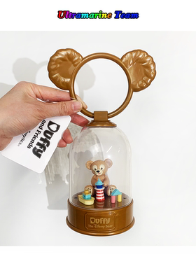日本东京迪士尼乐园 2025年达菲家族熊耳朵造型手提小夜灯摆件