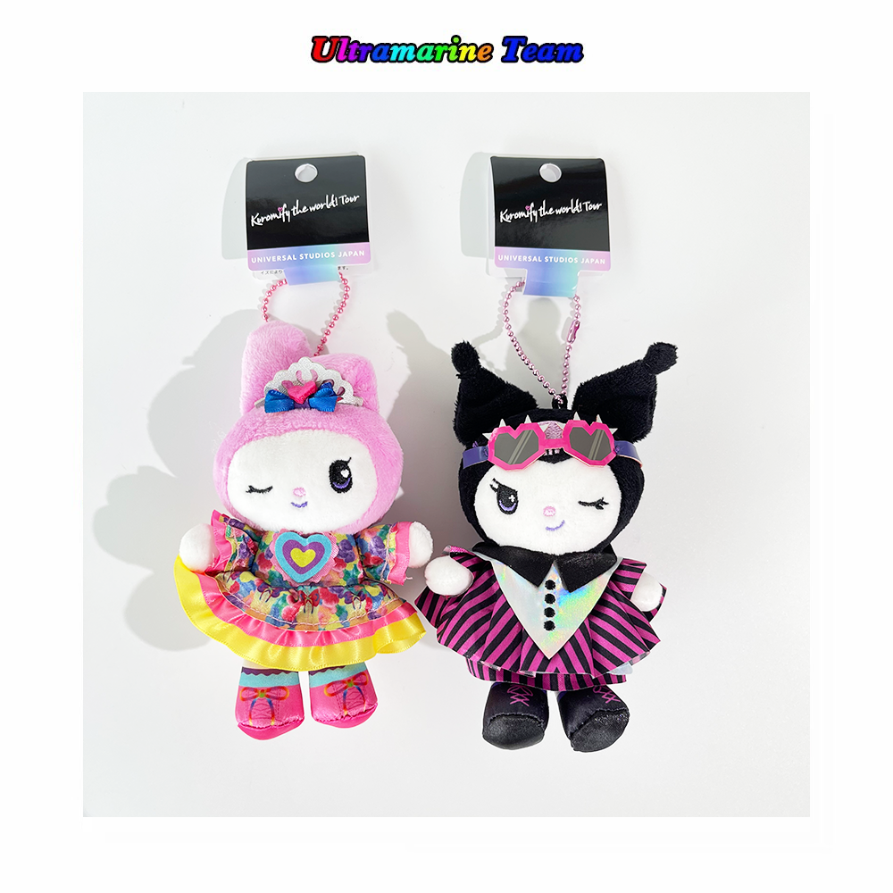 大阪环球影城USJ 三丽鸥系列库洛米美乐蒂酷炫短毛绒挂件包包挂饰