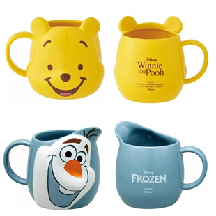 日本东京迪士尼 冬季SKATER系列 小熊维尼 雪宝 脸部立体马克杯