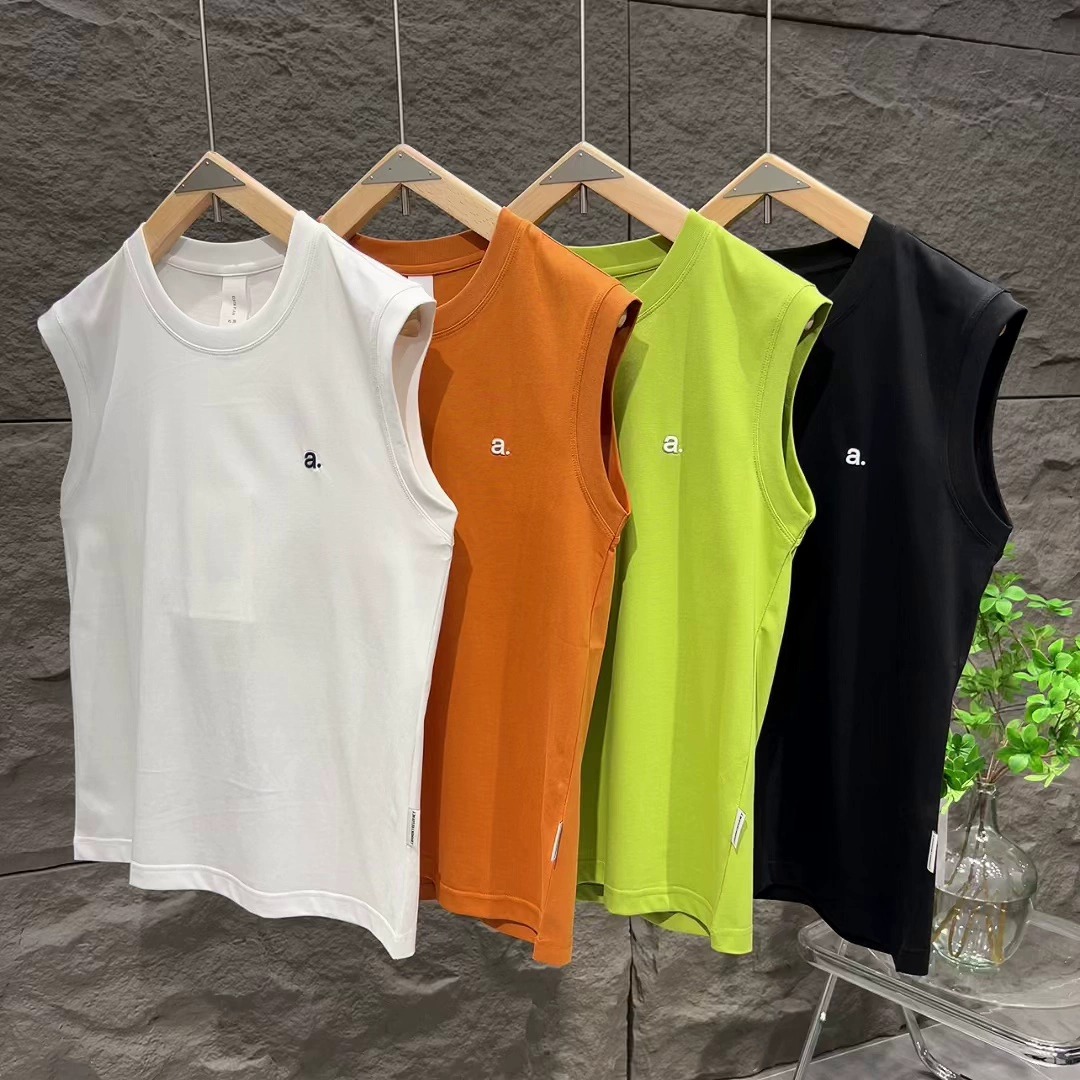 新款男士背心T恤微宽松潮男纯棉