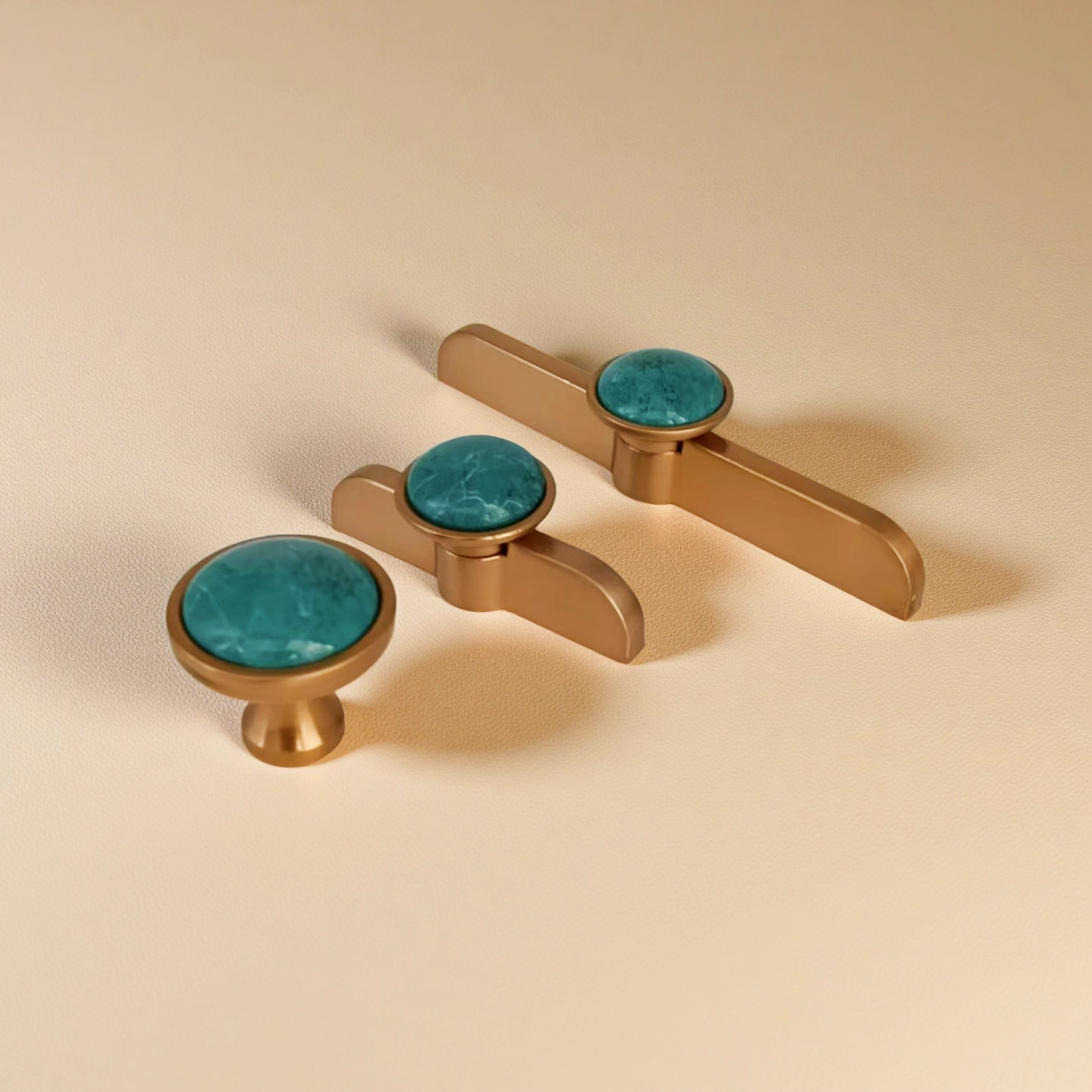 创意蓝宝茶金单孔抽屉衣柜门拉手