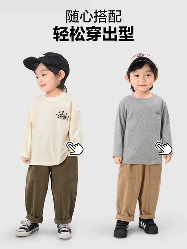 Детские осенние штаны для мальчиков, свободный крой, в западном стиле