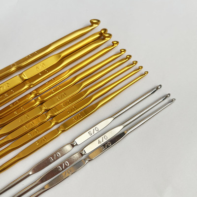 日本进口广岛TULIP（郁金香）经典双头钩针 毛线双头金属钩针