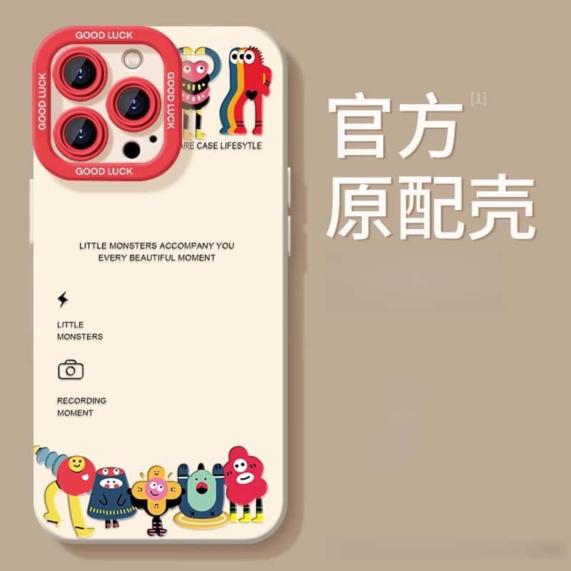 英文小怪兽适用于iPhone17Air透明软壳苹果17/16pro高出镜头保护15promax天使眼14plus创意13带挂绳手机壳