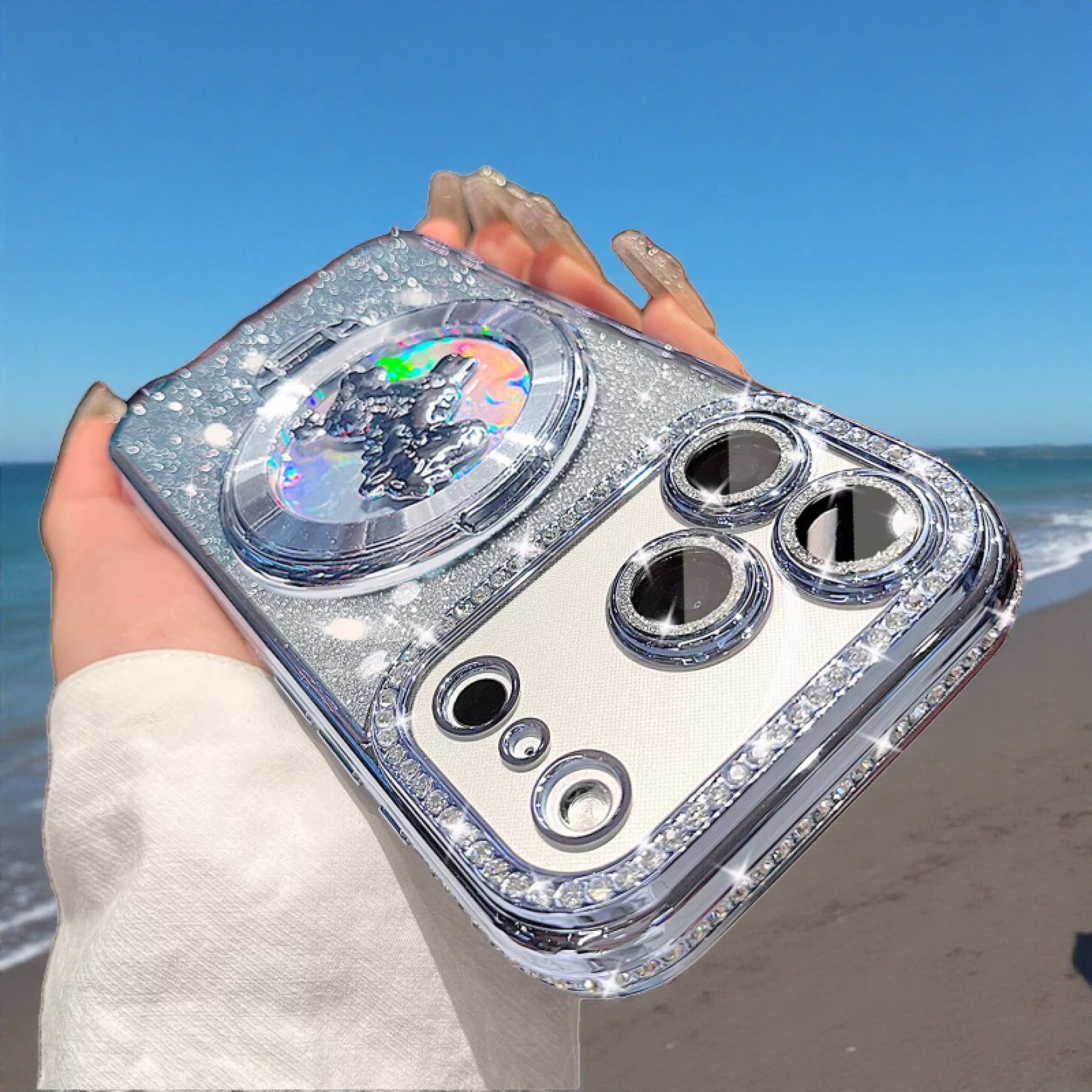 自带镜头膜旋转陀螺小马支架iPhone适用于Air创意设计17promax轻奢16pm高级感苹果15max手机壳14个性