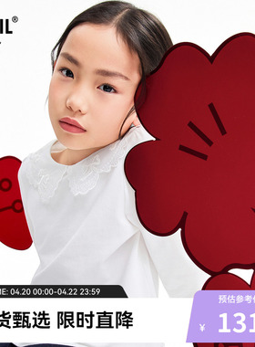 【商场同款】安奈儿童装女童翻领POLO衫2026春新款白色AG611014