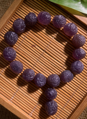 精品紫罗兰毛线团对孔尺寸1.0，脉纹清晰可见，色正紫！