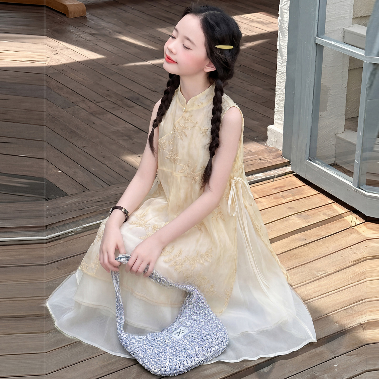 女童夏季旗袍连衣裙2026新款汉服国风女孩新中式裙子中大儿童夏装