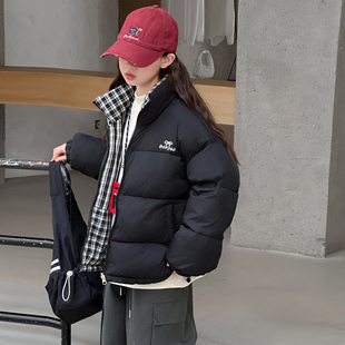 女童棉服外套冬装2025新款洋气时髦女孩羽绒棉衣中儿大童冬季棉袄