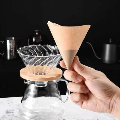 CLITON手冲咖啡滤纸美式咖啡机扇形过滤网兼V60锥形系列滴滤杯