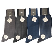 DEEPTONE日本进口男士 商务正装 绅士条纹明纹无骨中筒袜