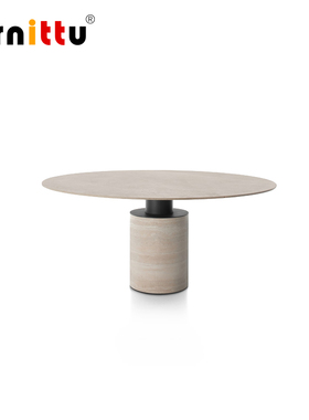 furnittu现代极简Tavolo样板间酒店餐桌Creso圆形休闲大理石茶几