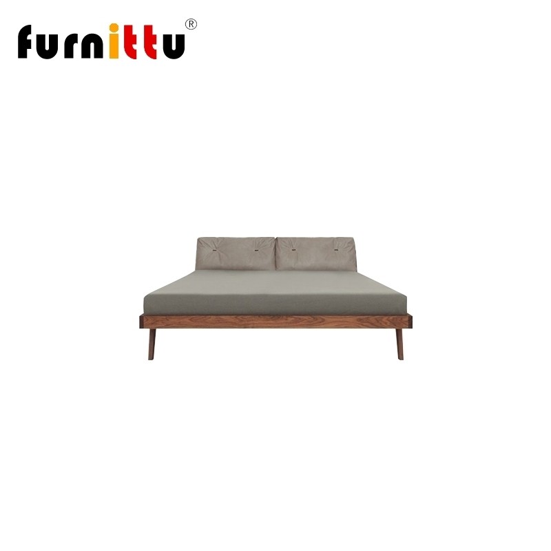furnittu设计师家具 mellow double bed/进口水曲柳胡桃木沙发床