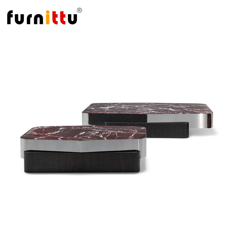 furnittu北欧大理石组合咖啡桌