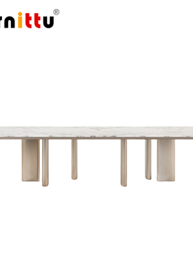 furnittu创意设计师家具意式轻奢大理石多人ADRIEN/阿德里安餐桌