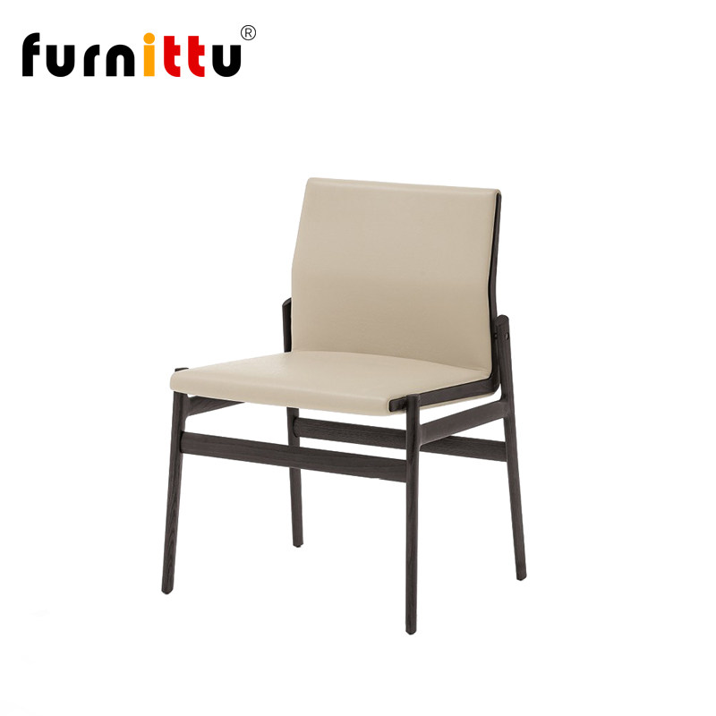 furnittu创意设计师家具意式实木皮革餐椅IPANEMA/依帕内玛椅子