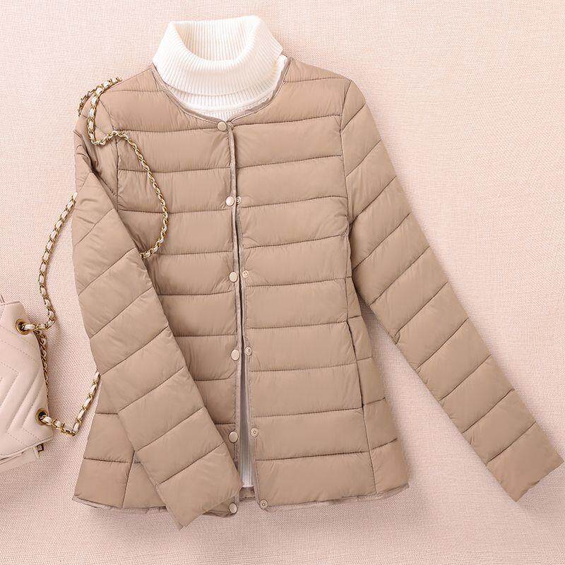 2026新款羽绒棉服女内穿短款薄款防寒纯色时尚内穿无领小棉袄外套