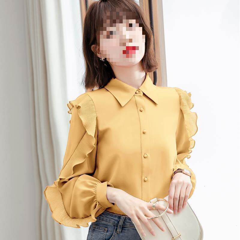 春装2026年新款时尚长袖高档红色衬衫女士春款气质雪纺上衣早春季