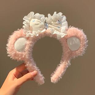 可爱蝴蝶结小熊发箍卡通少女心洗脸发箍超萌化妆头箍甜美气质