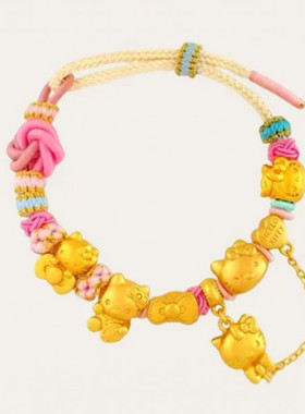 合金手链 新中式可爱猫Hello Kitty时尚轻奢手链甜美设计感饰品