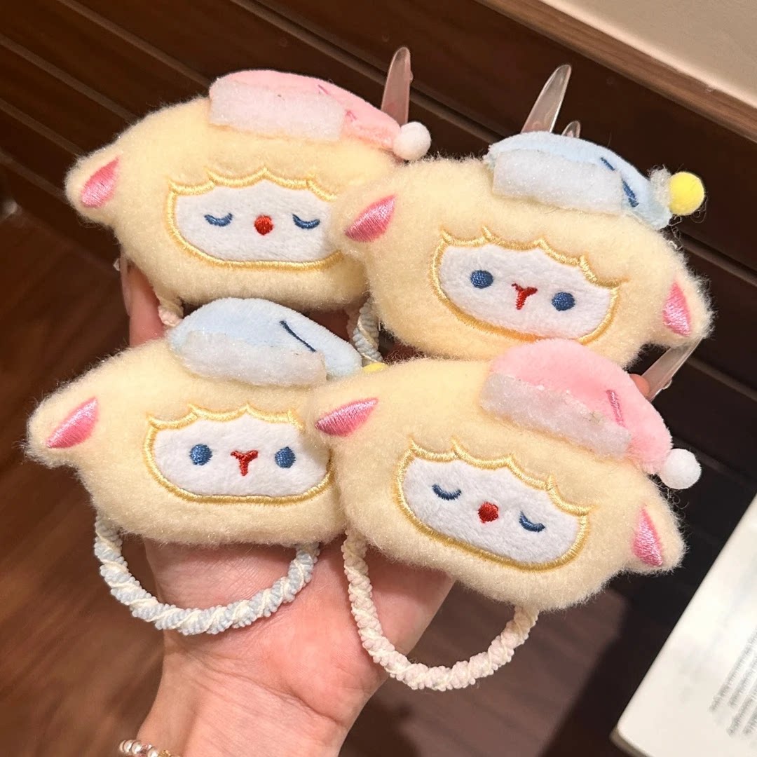 卡通毛绒帽子奶萌小羊发圈