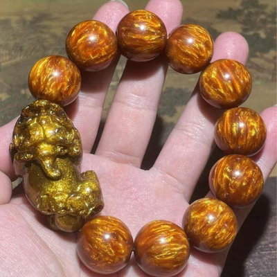 非金属亚克力手链 金丝貔貅单圈手链时尚轻奢素款手工极简百搭