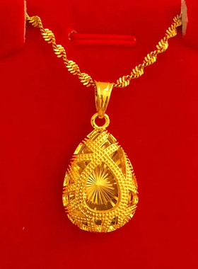 合金项链 时尚高雅法式时髦氛围感精美气质磨砂慵懒水滴镂空项链