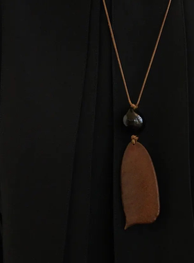 非金属布艺项链 百搭民族风手工气质复古黑色时尚米果项链简约