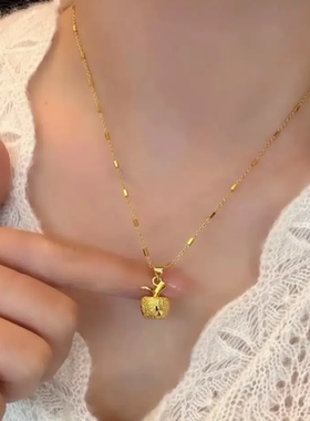 合金项链 平安果时尚百搭气质简约精美项链潮流轻奢高级感项链