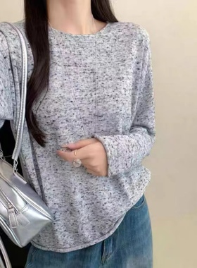 80970纯色圆领针织修身型常规款衫打底百搭韩版女装秋冬季加厚