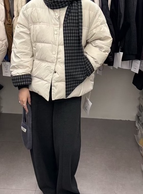 6366欢喜厚款宽松型女加厚韩版女士羽绒冬季保暖百搭配围巾外套