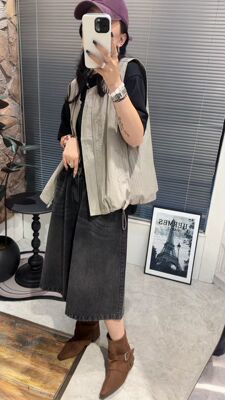 6622欢喜春季新款慵懒风宽松立领女士马甲百搭显瘦个性时尚