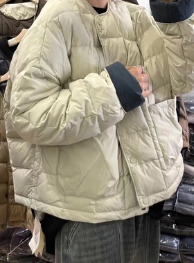 3898we秋冬休闲潮流加厚保暖宽松拼接韩版时尚羽绒服外套今年流行