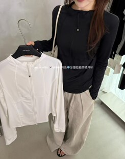 88168夏新款7cm韩系简约百搭拉链防晒外套女拉链开衫上衣