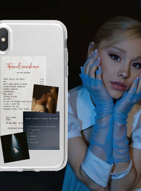 kristem原创设计A妹Ariana Grande专辑名单album list简约DIY适用于苹果i15i16pro华为三星oppo透明手机壳
