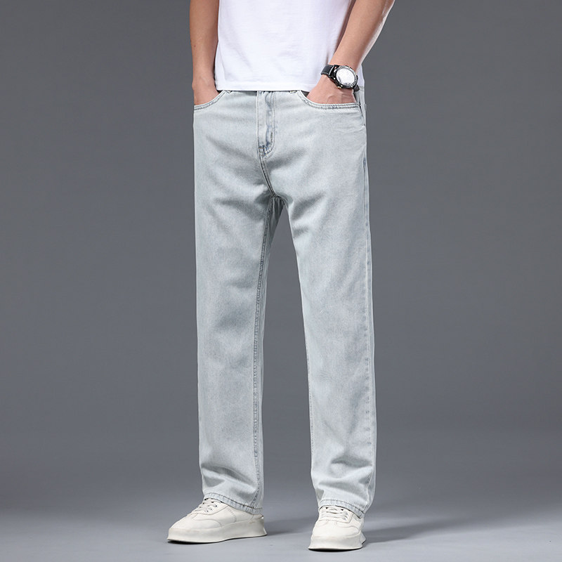 2026新款高端天丝牛仔裤男士夏季薄款直筒宽松阔腿休闲百搭长裤子