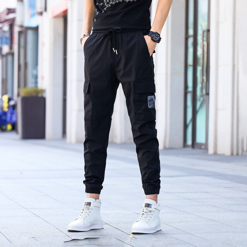 工装运动冰丝休闲九分裤