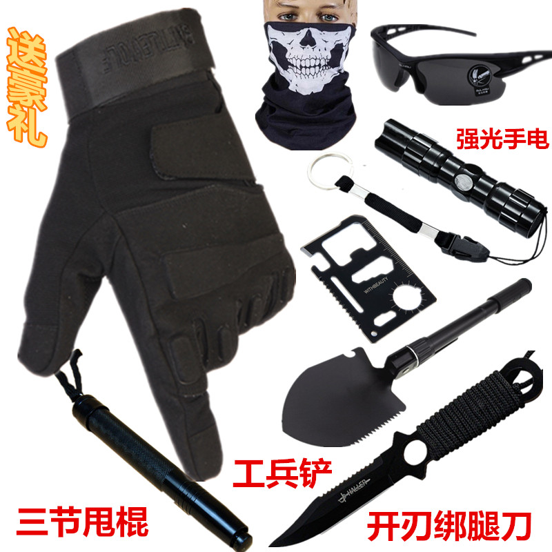 俄罗斯军战术冬季加绒全指手套防滑防风黑鹰格斗男摩托车健身登山