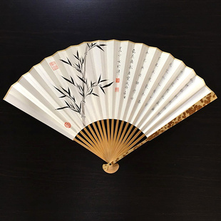 堂折扇 文玩扇人工手写个性 瘦金书 唐伯虎诗词 定制 桃花庵歌 怀袖