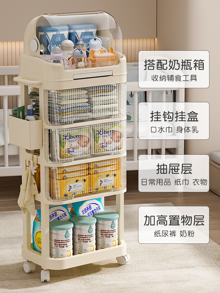 Mobile Baby Essentials Cart: Tiered Storage for Feeding & Nursery - Product image 4